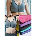 thumbnail image 3 of Deago Women’s Impact Sport Bra Removable Padded Breathable Gym and Yoga Racerback With Zipper Front, 3 of 9