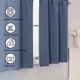 thumbnail image 3 of Chyhomenyc Short Blackout Curtains 36 Inch Length, Rod Pocket Kitchen Curtains for Small Windows, Half Window Tier Curtains for Basement Cabinet Camper RV Bunk, 2 PCS, Each 30Wx36L, Denim, 3 of 8