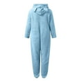 thumbnail image 5 of LIJCC Kid Girls Fleece Lined Onesies Pajamas Warm Zip Up Hooded Fuzzy Sherpa One Piece Onesie Winter Romper Flannel Loungewear Sleepwear, 5 of 6