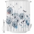 thumbnail image 2 of Blue Teal Dandelion Waterproof Fabric Shower Curtain,Dragonfly Modern Art Watercolor Waterproof Fabric Shower Curtain for Bathroom Curtains Bathtubs Hotel Shower Curtains with 12 Hooks Stall 54x78in, 2 of 8
