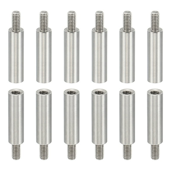 24pcs M3 Standoffs, M3 18 6mm Spacer Standoffs Steel Threaded Standoffs Screws 3mm ID 5mm OD Metric Male Female