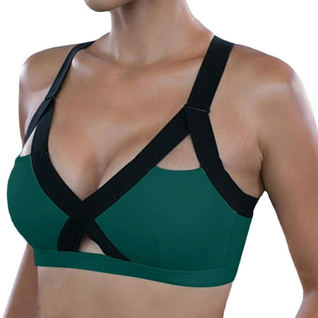 HYSYSB Push Up Bras balconette Bras for Women sleep Bras for Women cross Back Bra women Sports Bras Front Close Bra Yoga Bra Plus Size Workout Bra seamless Green 2 3XL