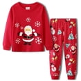 thumbnail image 1 of Pijamas de Navidad para bebés y niñas, conjunto de pijamas de Navidad de Papá Noel, ropa de dormir de algodón para niños pequeños, ropa de dormir de Año Nuevo para niños, conjunto informal, 1 of 4