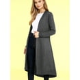 thumbnail image 2 of Made by Johnny Women's Casual Long Open Front Drape Lightweight Duster High Low Hem Maxi Long Sleeve Cardigan XXXL CHARCOAL, 2 of 6
