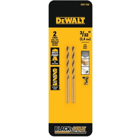 

DeWalt 3/32 in. S X 2-1/4 in. L Black Oxide Drill Bit 2 pc