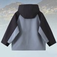 thumbnail image 5 of NAISIBABY Boys Waterproof Hooded Jacket Zip-Up Cardigan Outdoor Softshell Windbreaker Fleece Lined Coat Blue Size 9, 5 of 7