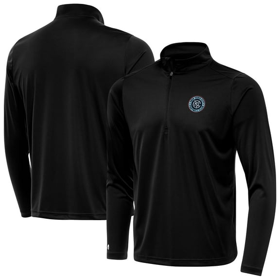 Men's-Antigua Black New York City FC Tribute Quarter-Zip Top