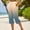 Khaki, variant on Capris for Women with Pockets Button Decorated Straight Leg Pants Sdie Split Loose Trousers Summer Vacation Clothes