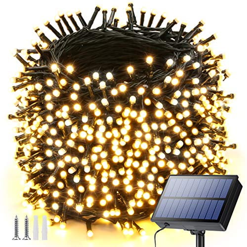 Upgraded Solar String Lights 121ft 350 Led Fairy Outdoor With 8 Modes Waterproof For Garden Yard Party Patio Bedroom Wedding Holiday Decorations Warm White Com 350 Led Solar Fairy Lights Outdoor, Are Solar Fairy Lights Any Good