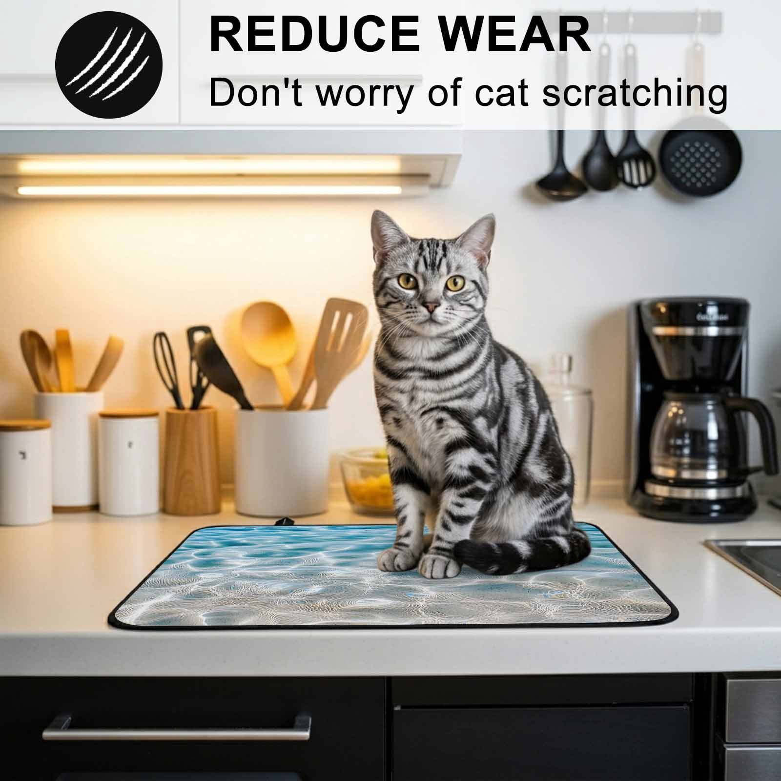 Blue Ocean Stove Top Cover for Electric Stove, Heat-proof & Non Slip Glass Top Stove Cover Protector, Underwater Sea Waves Water Ripple Seascape Kitchen Flat Cooktop Rubber Mat 24x21 Inches
