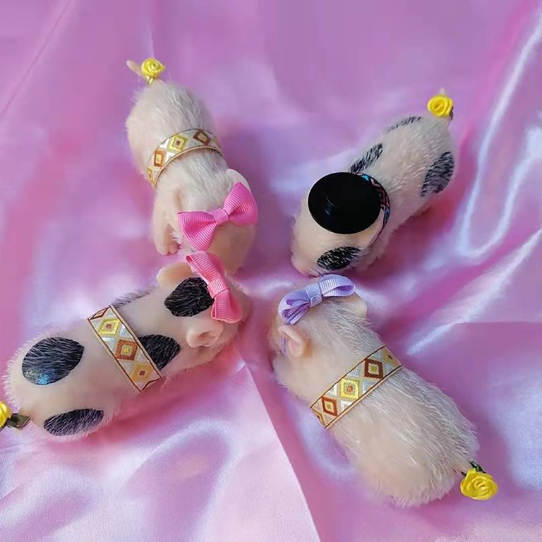 5in Full Body Silicone Piglet Dolls Lifelike Cute Mini Reborn