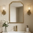 thumbnail image 2 of WallBeyond Wood Frame Rounded Corner Arch Rectangle Wall Mirror for Bathroom, 20" × 30", Natural Wood, 2 of 7