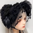 thumbnail image 7 of Slccxzc Sweet Lolita Hat with Tassels and Lace Decor Victorian Hat Self-Tied Headscarf for Tea Party, 7 of 7