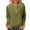 Army Green, variant on Womens Graphic T Shirts Button 3/4 Sleeve Crew Neck Solid Print Top Casual Wear Graphic Tees Women L