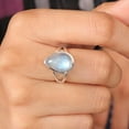 thumbnail image 4 of Earth Gems Jewelry Moonstone Ring Sterling Silver Ring Handmade Ring Statement Ring for Women, 4 of 7