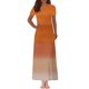 thumbnail image 1 of Vestido Corto de Verano de la Moda de las Mujeres Impreso de Manga Corta Cuello Redondo Tobillo de Longitud Vestido Casual, 1 of 4