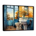 thumbnail image 2 of Designart "Turquoise Painted Bathroom I" Bath & Laundry Floater Framed Wall Decor, 2 of 7