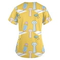 thumbnail image 3 of BDPORKAS Cartoon Scrub Tops for Women with Pockets Cute Cat Print V-Neck Scrubs Soft Comfortable Nursing Uniform Workwear, 3 of 3