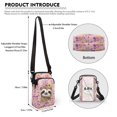 thumbnail image 6 of HELLHERO Sloth Flower Pattern Double Zipper Small Crossbody Purse 4.33"x1.97"x7.09" for Unisex Polyester, 6 of 10