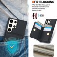thumbnail image 4 of ELEHOLD Case for Samsung Galaxy S23 Ultra,Business PU Leather Stand Case with Card Holder & Ring Holder,Black, 4 of 7