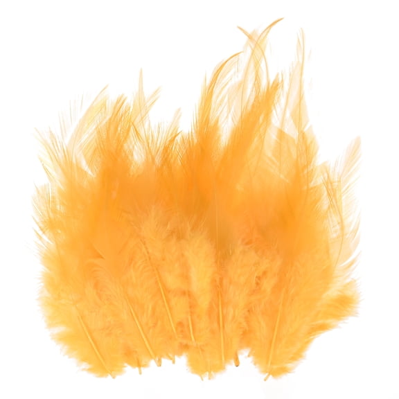 Uxcell 300-Pack Feathers for Crafting, Golden 3.15-5.90 Inch Natural Fluffy Feathers Plume for Wedding Decorations Feathers