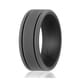 thumbnail image 1 of Alianza de boda de silicona - Colección Duo 2 líneas finas - Negro-Gris de ROQ para hombre - Anillo de 14 mm, 1 of 2