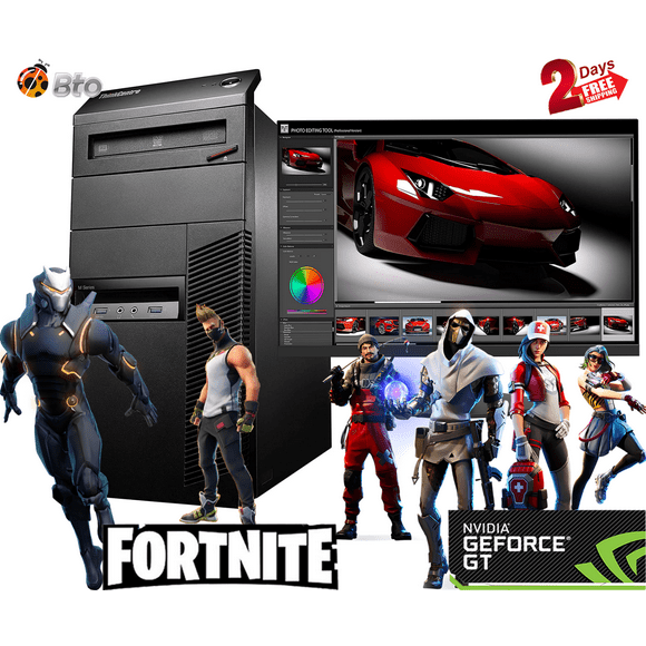 "Gaming computer Lenovo M93p Tower Desktop PC Core i5-4th, 16GB Ram, 1TB HDD, Nvidia GT 730, New 19"" LCD, Keyboard & Mouse, WiFi, Bluetooth, Win10 Home (Renewed)"
