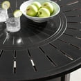 thumbnail image 3 of Outdoor Living and Style 44" Black and Clear Round Propane Outdoor Fire Table with Wind Blockers, 3 of 4
