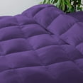 thumbnail image 2 of Full/Queen 5 PC Comforter Set Solid Purple Luxurious Collection Microfiber Fill Lightweight Duvet Insert Box Stiched Quilted Fluffy Soft All Season Cooling Comforters, 2 of 7