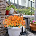 thumbnail image 4 of Sinhoon 4 Bundles Artificial Daisy Mums Flowers Outdoor Fake Flowers for Decoration No Fade Faux Plastic Flower Garden Porch Window Box Décor (Orange Red), 4 of 7