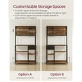 thumbnail image 5 of VASAGLE Baker's Rack with Charging Station, Coffee Bar with Adjustable Storage Shelves, Fabric Drawer, 12 Hooks, 15.7 x 39.4 x 71 Inches, Kitchen Microwave Stand, Rustic Brown and Ink Black, 5 of 6
