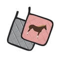 thumbnail image 2 of Caroline's Treasures Percheron Horse Pink Check Pair of Pot Holders, 2 of 3