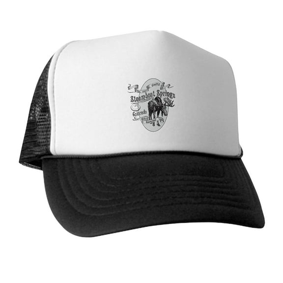 CafePress - Steamboat Springs Vintage Moose - Adjustable Unisex Printed Trucker Hat with Mesh Back