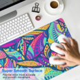 thumbnail image 4 of Long Mouse Pads for Desk,Blue Pioneer Flower and Leaf Pattern Desk Mats on Top Of Desks, Desk Mouse Pad Extra Large with 3mm Non-Slip Base and Stitched Edge for Gaming,Office,Work,Home 35.4"x15.7", 4 of 6