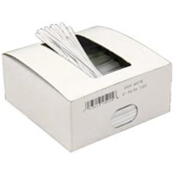 PreCut WHITE TWIST TIES Flexible Twist Ties, For Use With 1/8 in Punch Holes, 9 in L, 27 ga