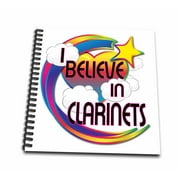 3dRose I Believe In Clarinets Cute Believer Design - Mini Notepad, 4 by 4-inch