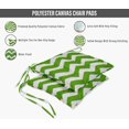 thumbnail image 2 of Vargottam Indoor/Outdoor Tufted Printed Square Seat Patio Cushion Set Of 2 Water Resistant Patio Furniture Seat Cushion 19-inches, Green | Chevron, 2 of 7