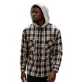 thumbnail image 3 of YODETEY Men’s Hooded Plaid Flannel Shirt Jacket, Midweight Casual Long Sleeve Plaid Shacket, Big and Tall ,Size M-4XL, 3 of 10