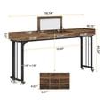 thumbnail image 2 of Grande Table de Maquillage 78.8 Pouces avec Roues, Bureau d'Ordinateur Mobile avec Rangement, Marron et Noir, 2 of 8