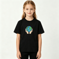thumbnail image 2 of Save The Earth Girls Graphic Tee, Cute Green Peace Planet 100% Cotton Kids Short Sleeve T-Shirt, 2 of 5