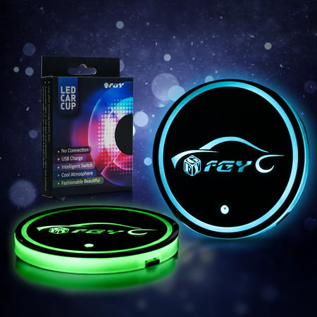 Fgy 2 Pack Led Car Coaster Cool Car Accessories Interior