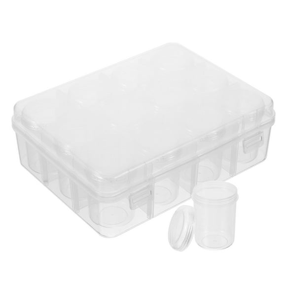 HAKIDZEL Diy Jewelry Beads Box Bead Case Translucent White 12 Bottles