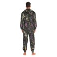 thumbnail image 4 of FORMRS Onesies Pajama for Adults Unisex Hoodie Winter Jumpsuit One Piece Sleepwear, Sizes S-2XL, Purple Floral Pattern, 4 of 7
