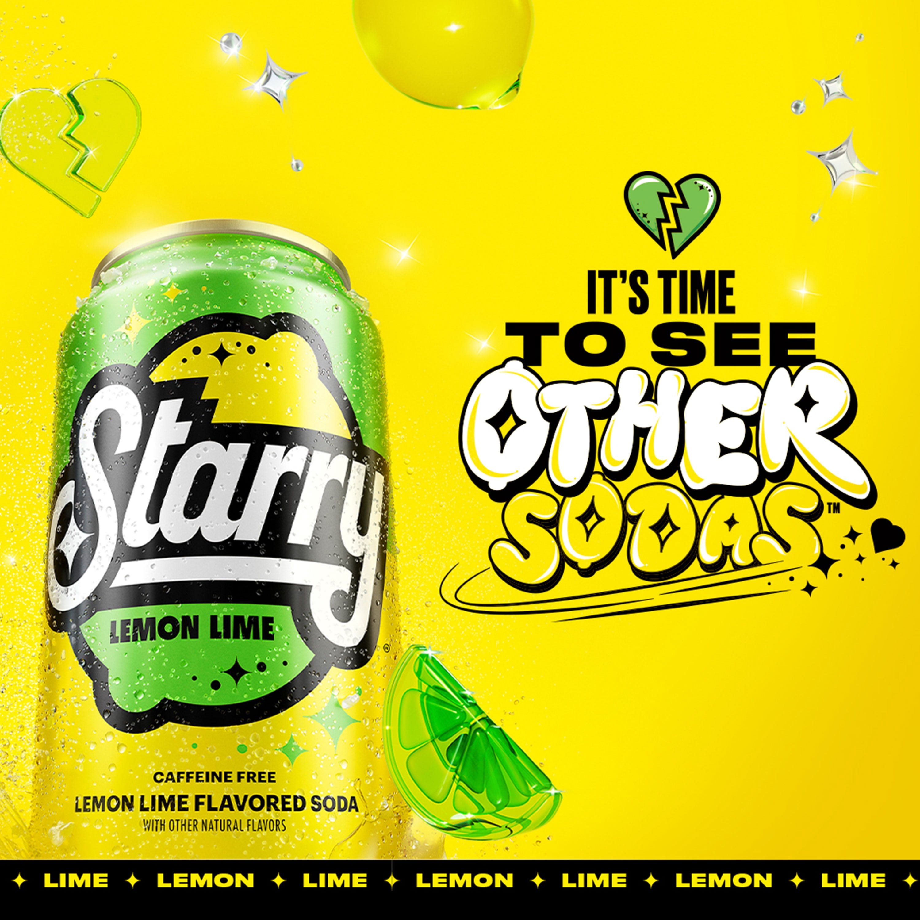 Starry Lemon Lime Soda Pop, 12 fl oz, 12 Pack Cans
