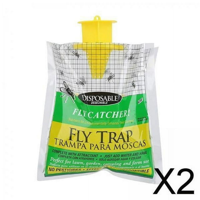Paquete de 2-6 moscas desechables para exteriores, para botes de basura, patio trasero 2 piezas