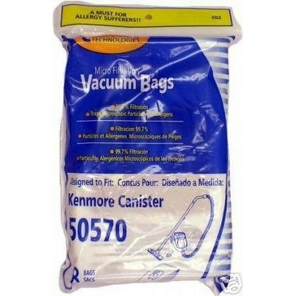 Compatible with Kenmore 50570 MICROFILTRATION VACUUM BAGS