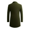 thumbnail image 5 of Aihuaihua Mens Trench Coat Slim Fit Single Brested Overcoat Winter Notched Collar Wool Blend Long Winter Coats With Pockets Green M, 5 of 6