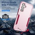 thumbnail image 2 of for Samsung Galaxy S24 Plus Case, Phone Case Heavy Duty 2 in 1 Full Body Rugged Shockproof Hybrid Hard PC Soft TPU Bumper Drop Protective Girls Women Boy Men Covers for Galaxy S24 Plus, Pink+Rose, 2 of 6
