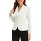 thumbnail image 1 of Blazer de trabajo para mujeres INSPIRE CHIC con solapa, manga larga, traje blazer blanco 2XL, 1 of 6