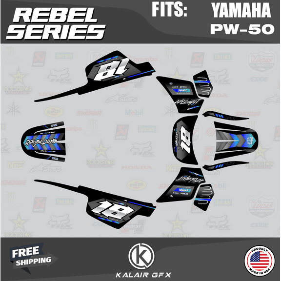 Kalair GFX Graphics Kit for Yamaha PW50 (All Years) Rebel Series